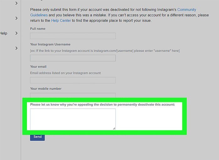 disable instagram account recovery