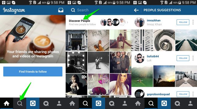 How to find someone on Instagram using suggested people