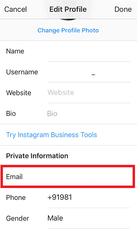 change instagram email